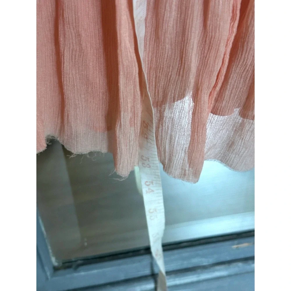 J.Crew Pink One Shoulder Crinkle Silk Chiffon Ruffle Hem Bridesmaid Midi Dress 4